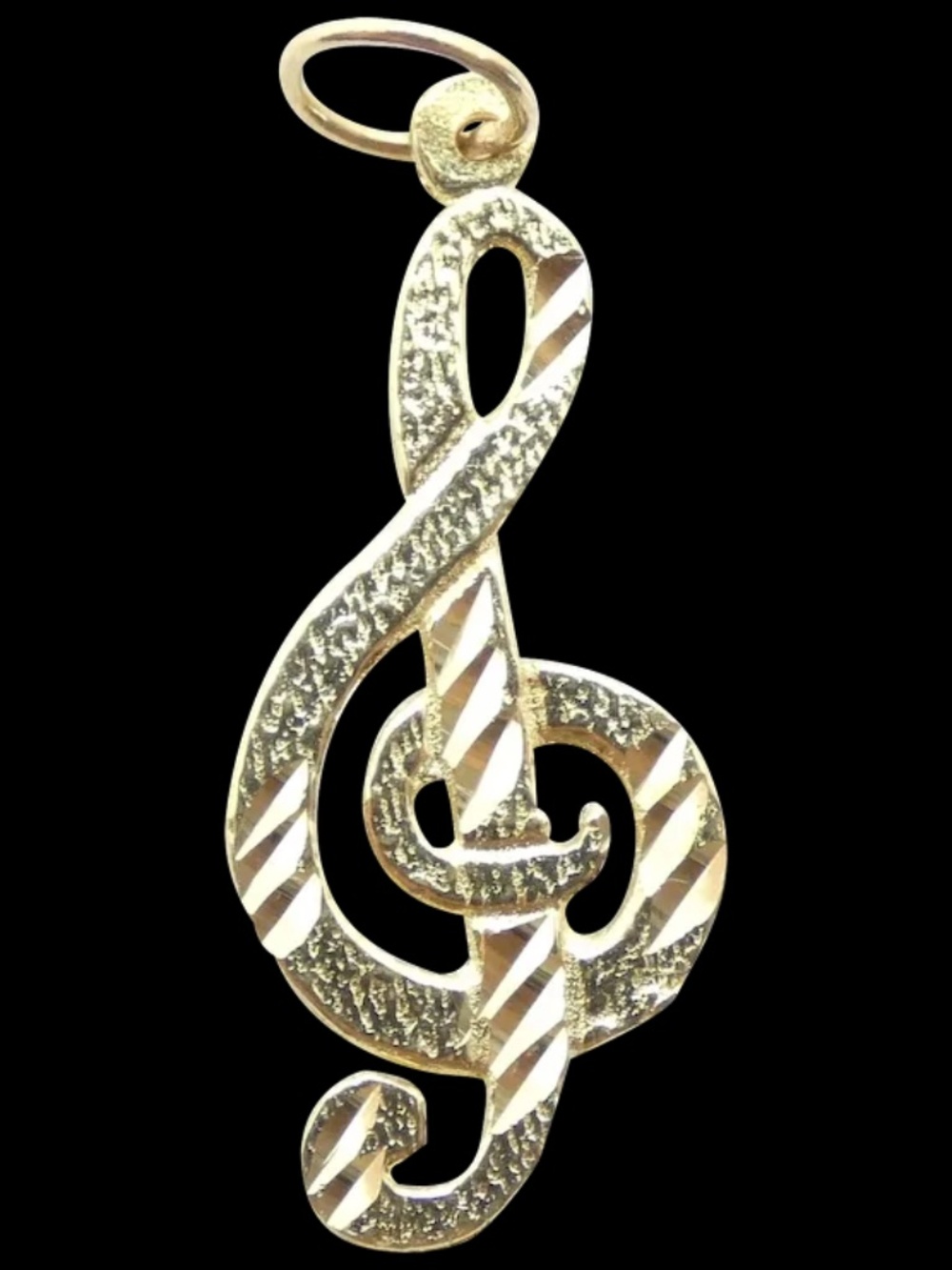 Treble Clef Musical Pendant 14k Yellow Gold